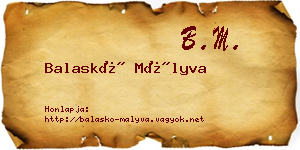 Balaskó Mályva névjegykártya